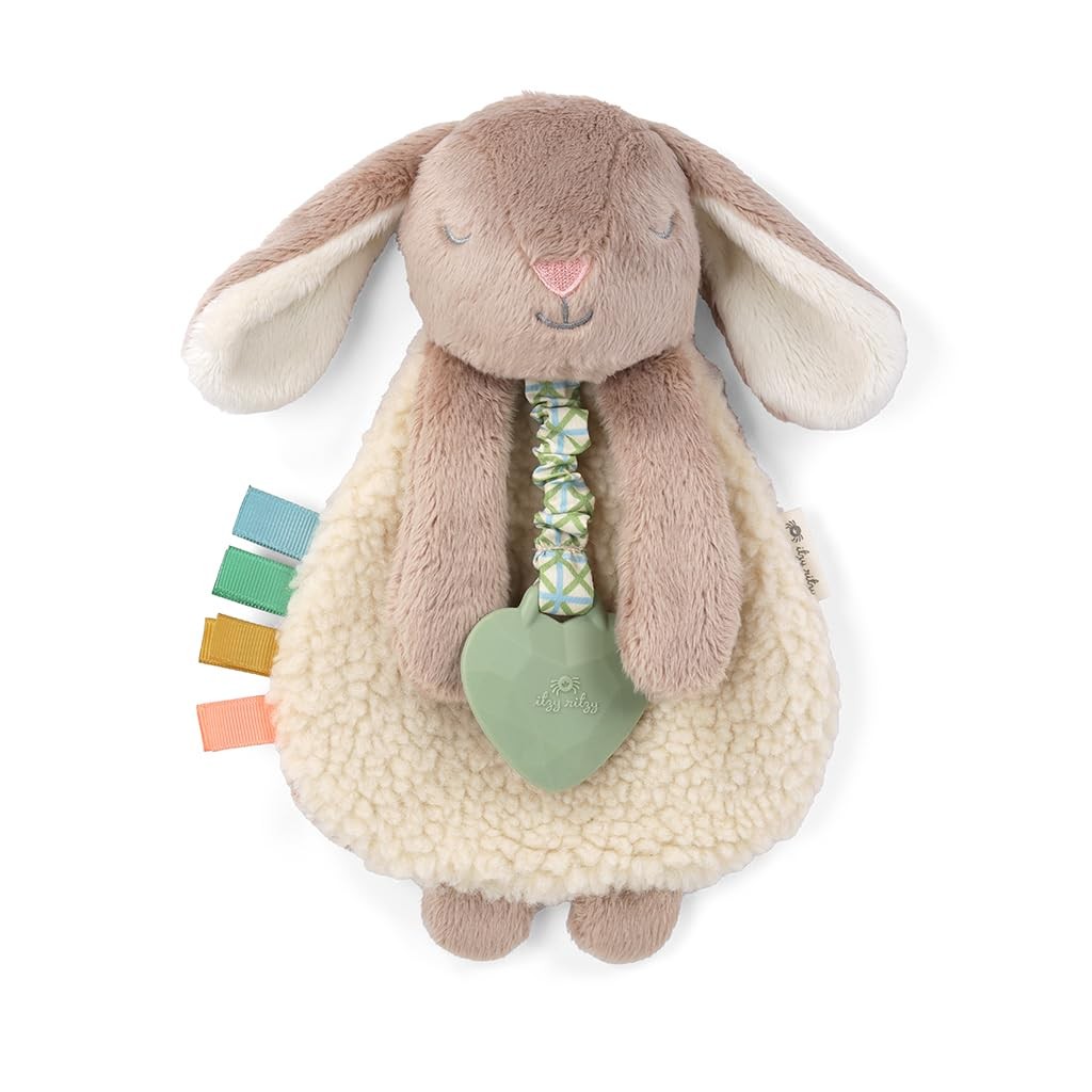 Itzy Ritzy – Itzy Lovey Including Teether – Baby Lovey with Teether, Textured Ri