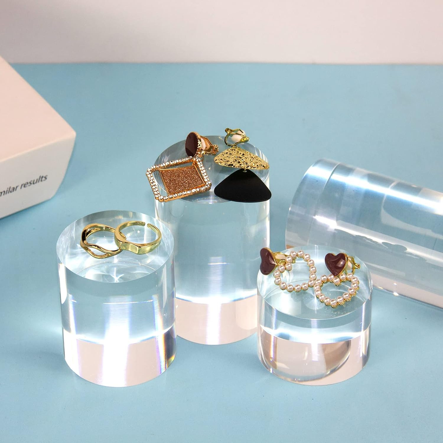 Clear Polished Acrylic Cube Cylinder round Photo Props, Transparent Solid Acryli