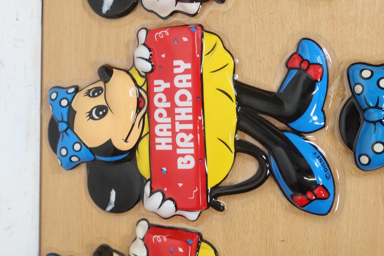 Vintage Disney Minnie Mouse Plastic Happy Birthday Party Wall Decorations 3D x10