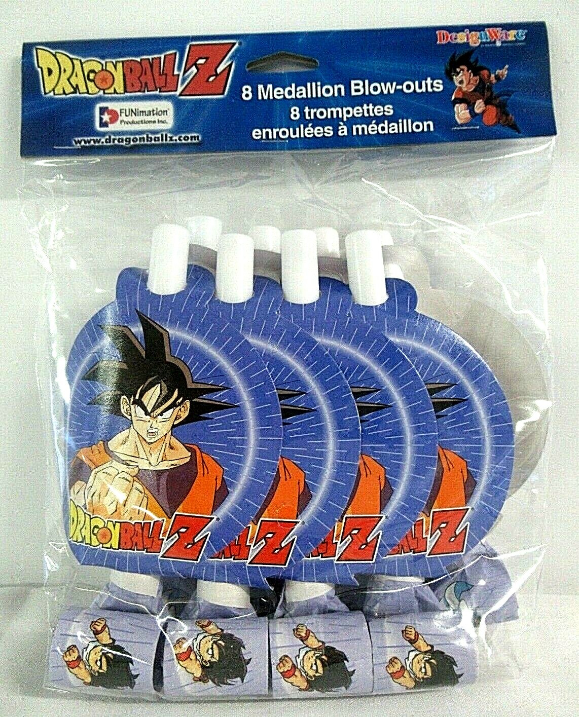8 Pack DRAGON BALL Z BLOWOUTS ~ Birthday Party Supplies Favors Toei Cartoon GoKu