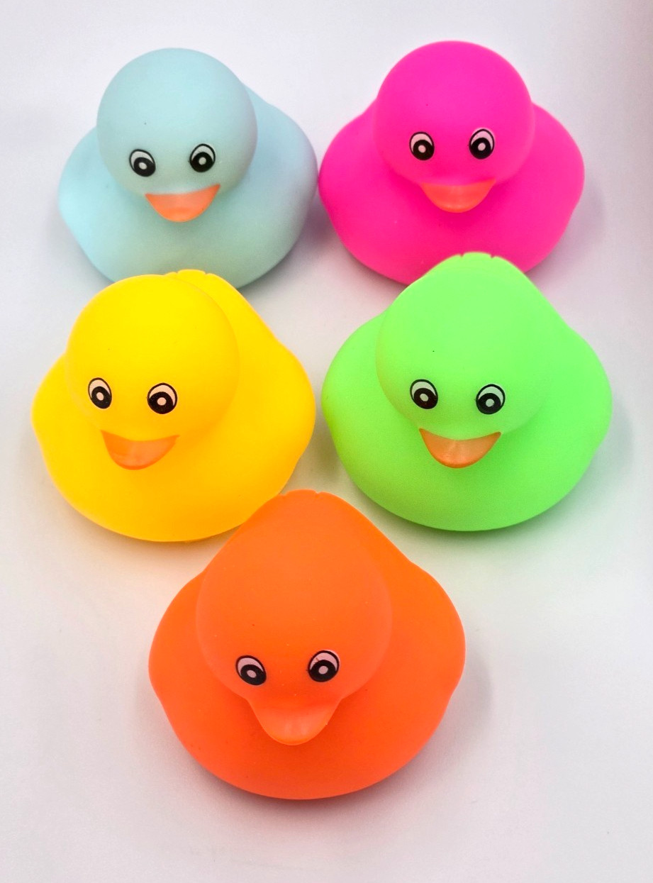 5 PCS-Plain Waterproof No Hole Rubber Ducks, Jeep, Cruising, Bath Toy,Multicolor