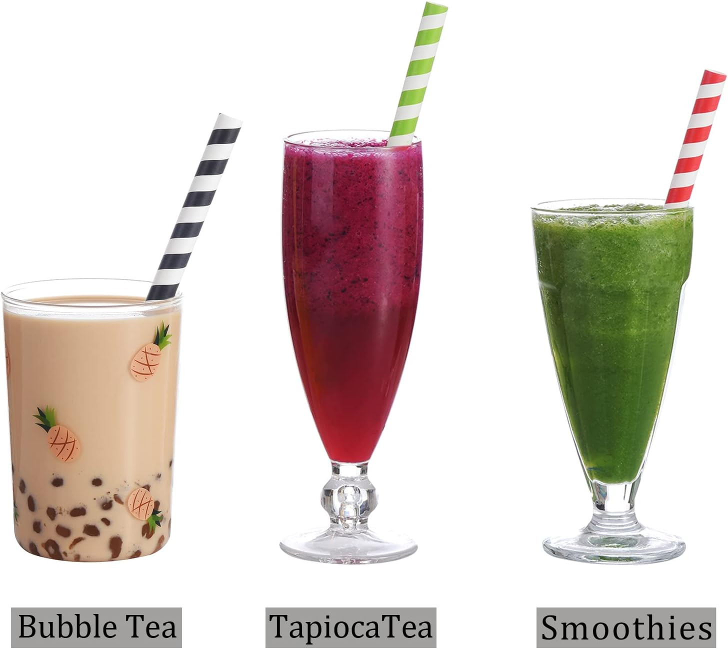 ALINK Paper Boba Straws, 4-Layer Heavy Duty, 12Mm Extra Wide Biodegradable