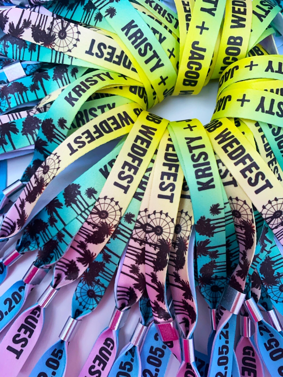 Personalised Party Event Wristbands – Customised Festival Fabric Wristbands