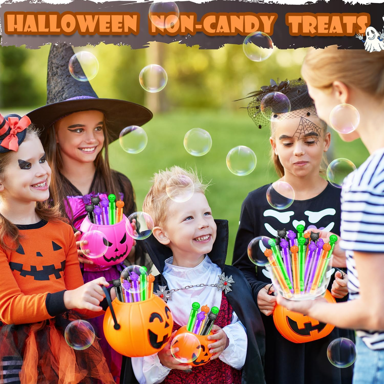 Halloween Party Favors Bulk for Kids 200 PCS, Mini Bubble Wands Bulk Toys Gifts