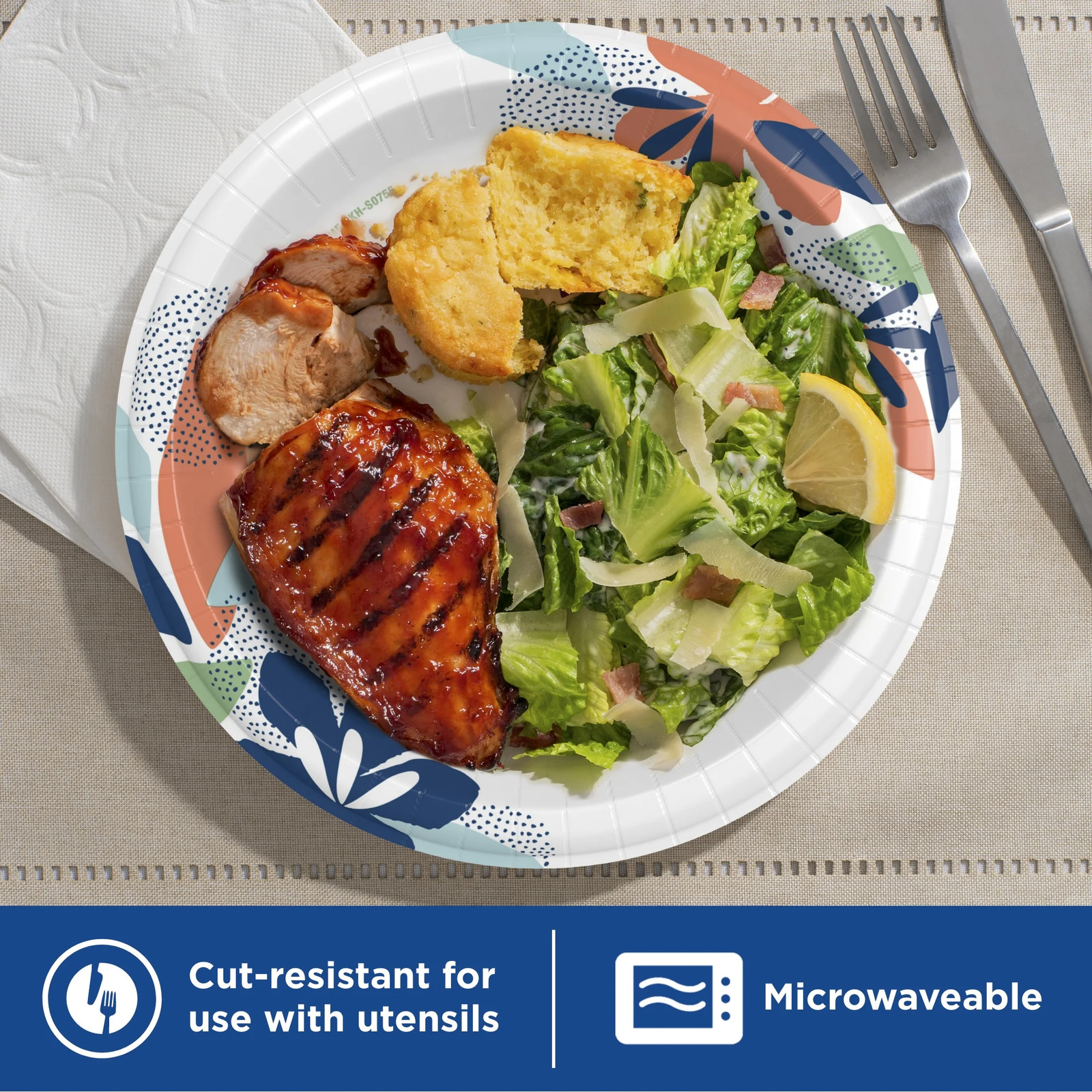 Disposable Paper Plates, 10″, Multi-Color, 150 Count