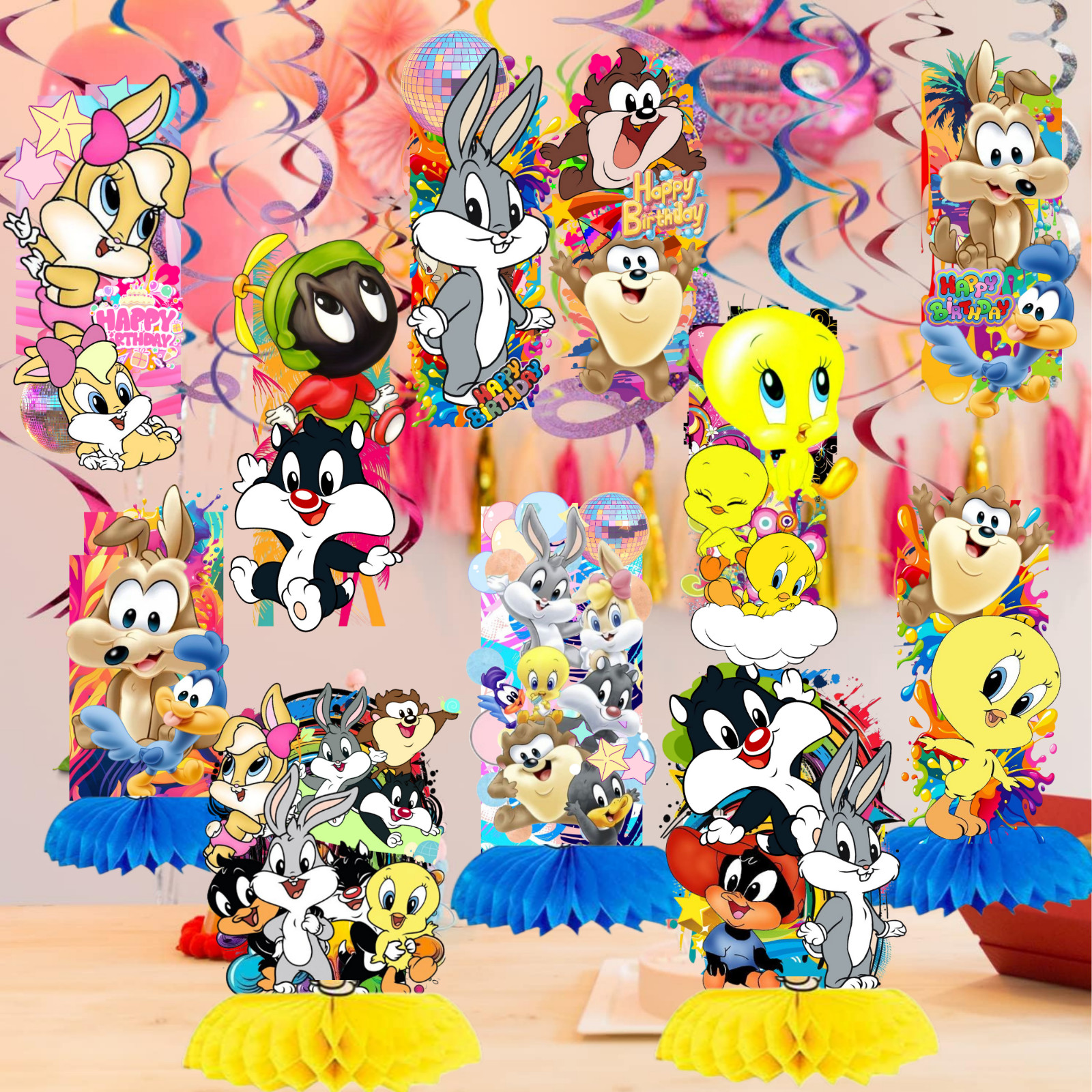 Looney tunes baby plate cup birthday party supplies favor centerpiece decoration