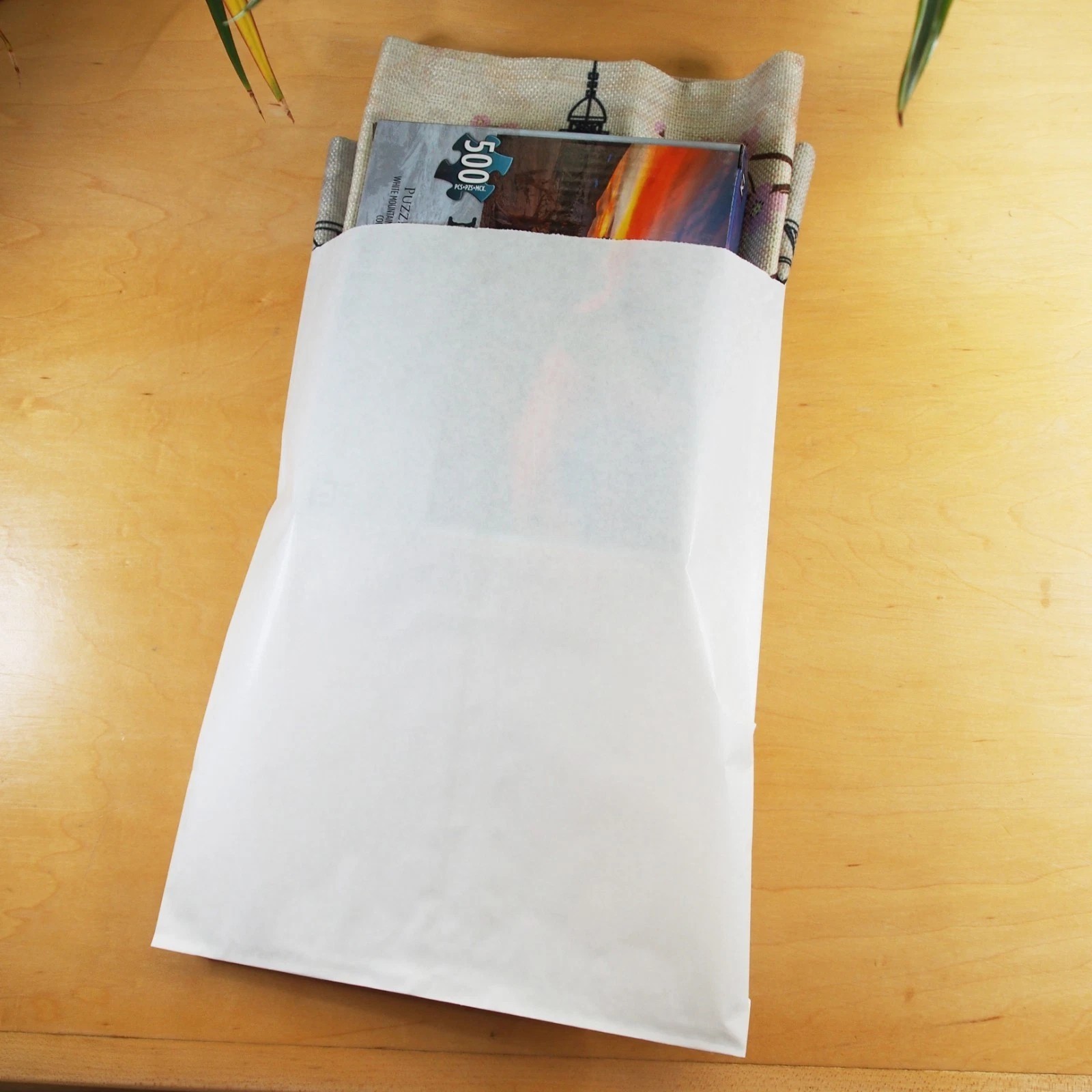 CuteBox White/Kraft Flat Paper Gift Bags 100pcs