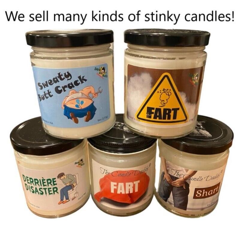SWEATY BUTT CRACK Scented Candle – Swamp Ass Gag Prank Joke Fart Poop Funny Gift