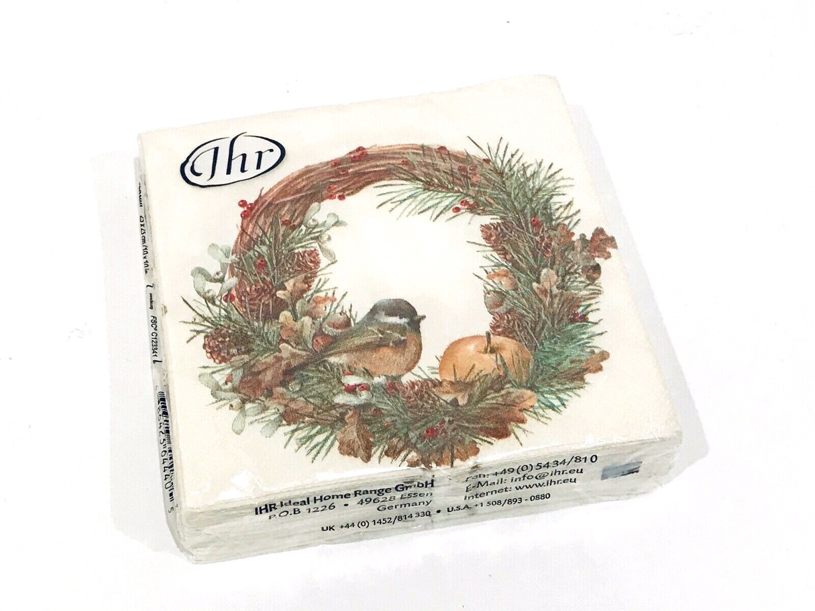 IHR WELCOME LITTLE BIRD CREAM COCKTAIL NAPKINS 20 3-PLY MADE IN GERMANY