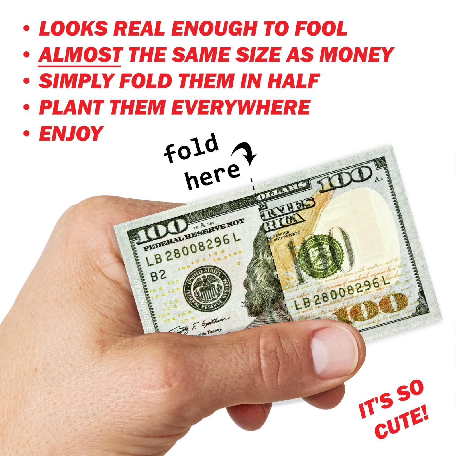 QR Code Woman Loudly Moaning 50 Fake Replica Hundred Dollar Money Card Prank