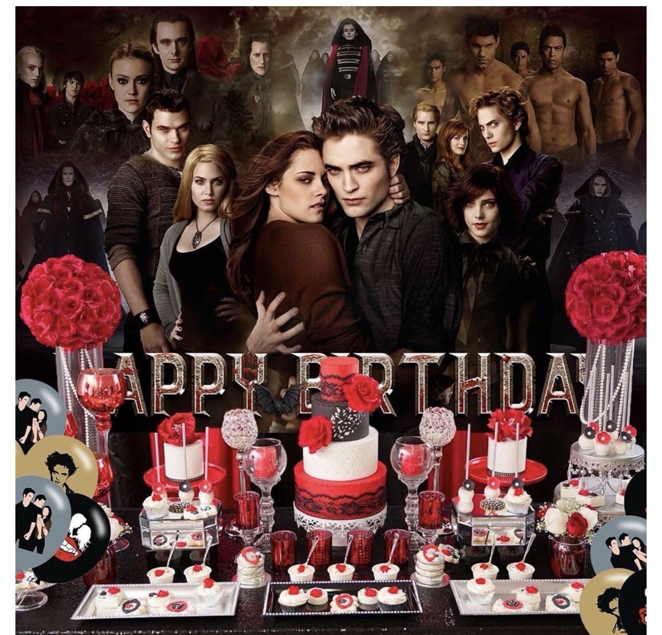 Brand New The Twilight Saga “Happy Birthday” Party Backdrop Banner