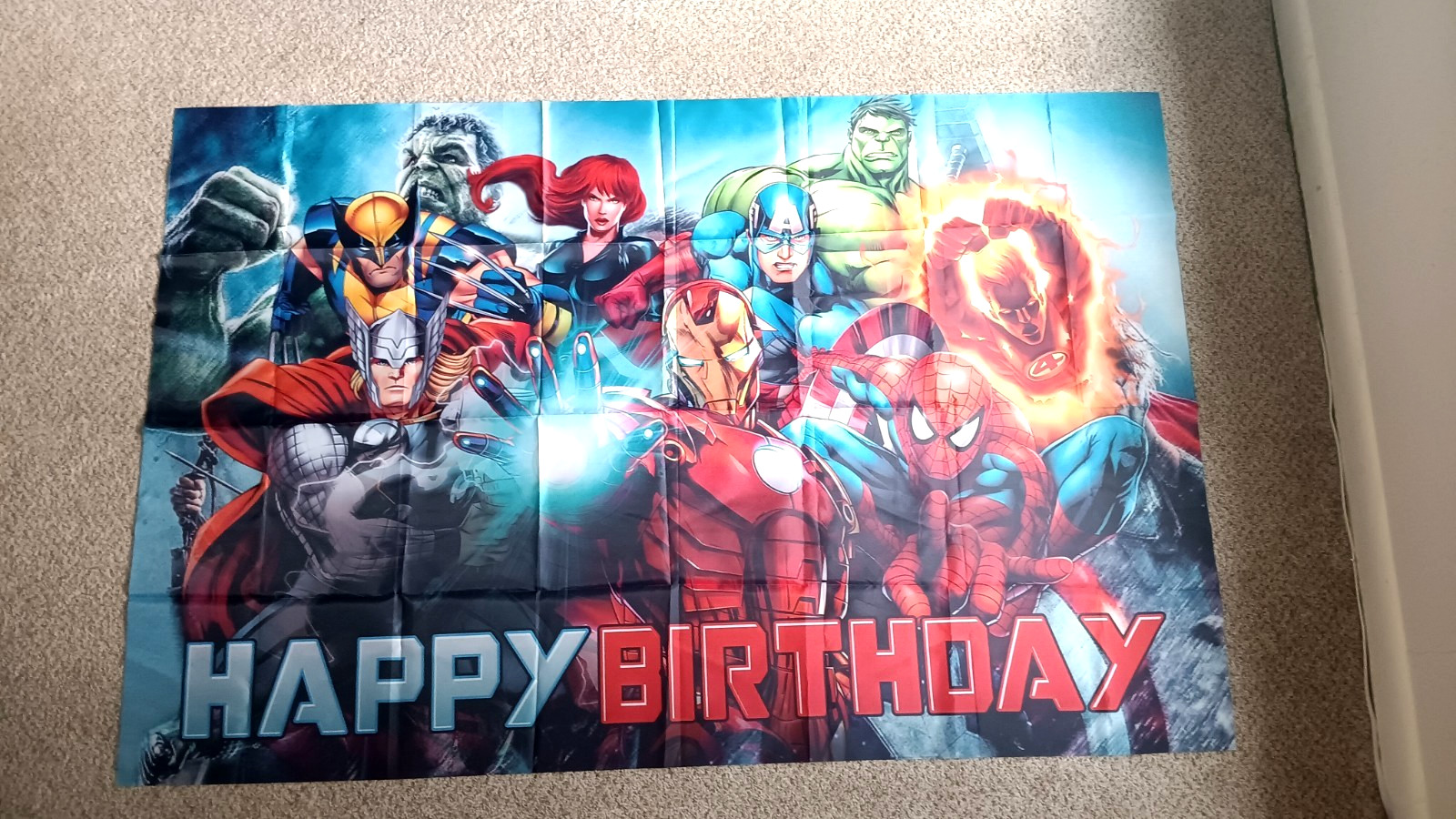 Marvel Superhero Avengers Banner Birthday Party Decor 38″ x 58.5″