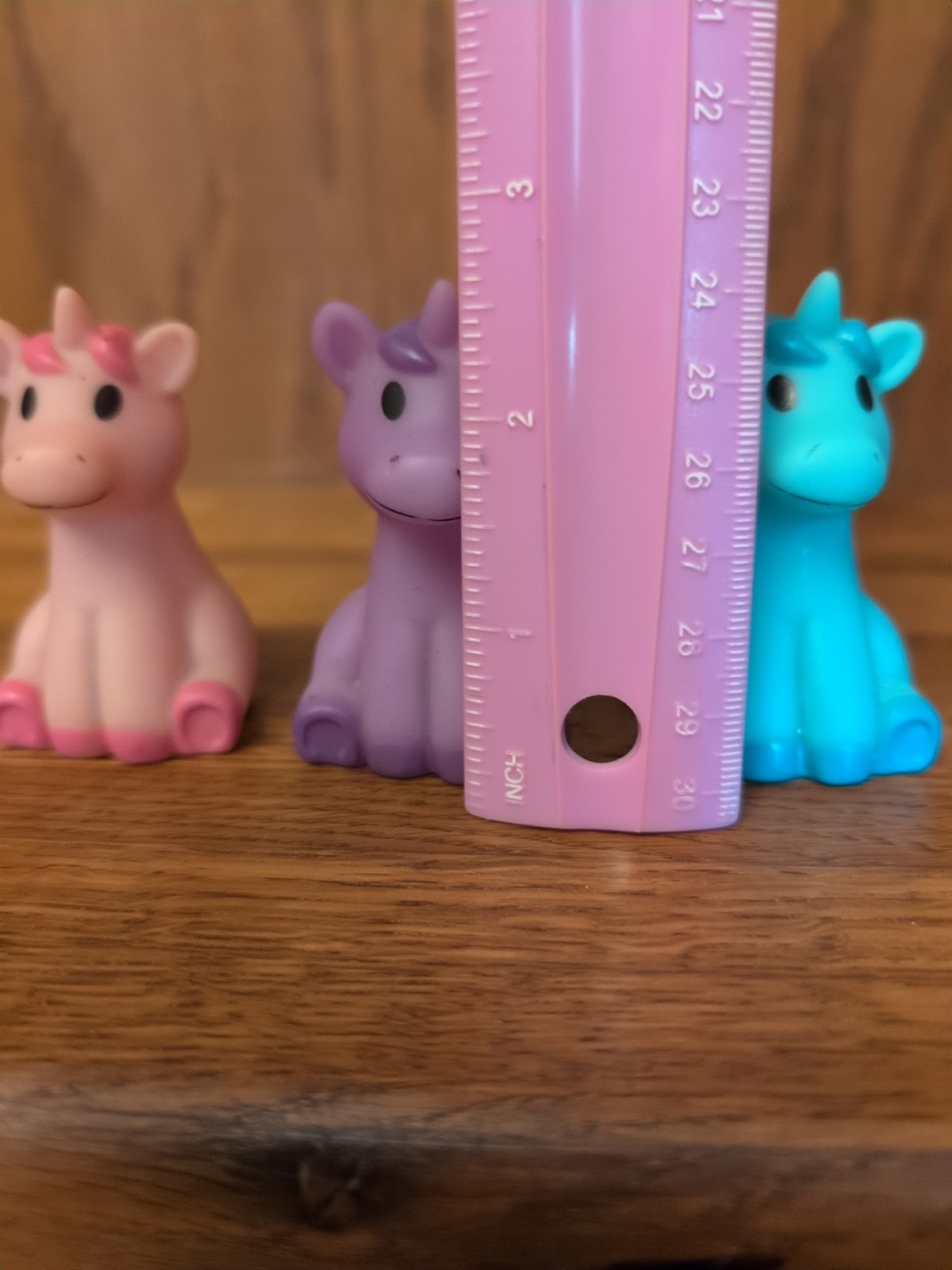 Colorful Rubber Unicorn Figures Toys Lot of 3 Pink Purple Blue Oriental Trading