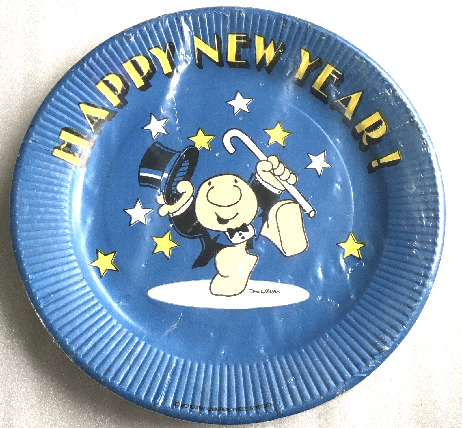 1984 American Greetings Vintage 9” Happy New Year Zippy 8pc Paper Plates Sealed