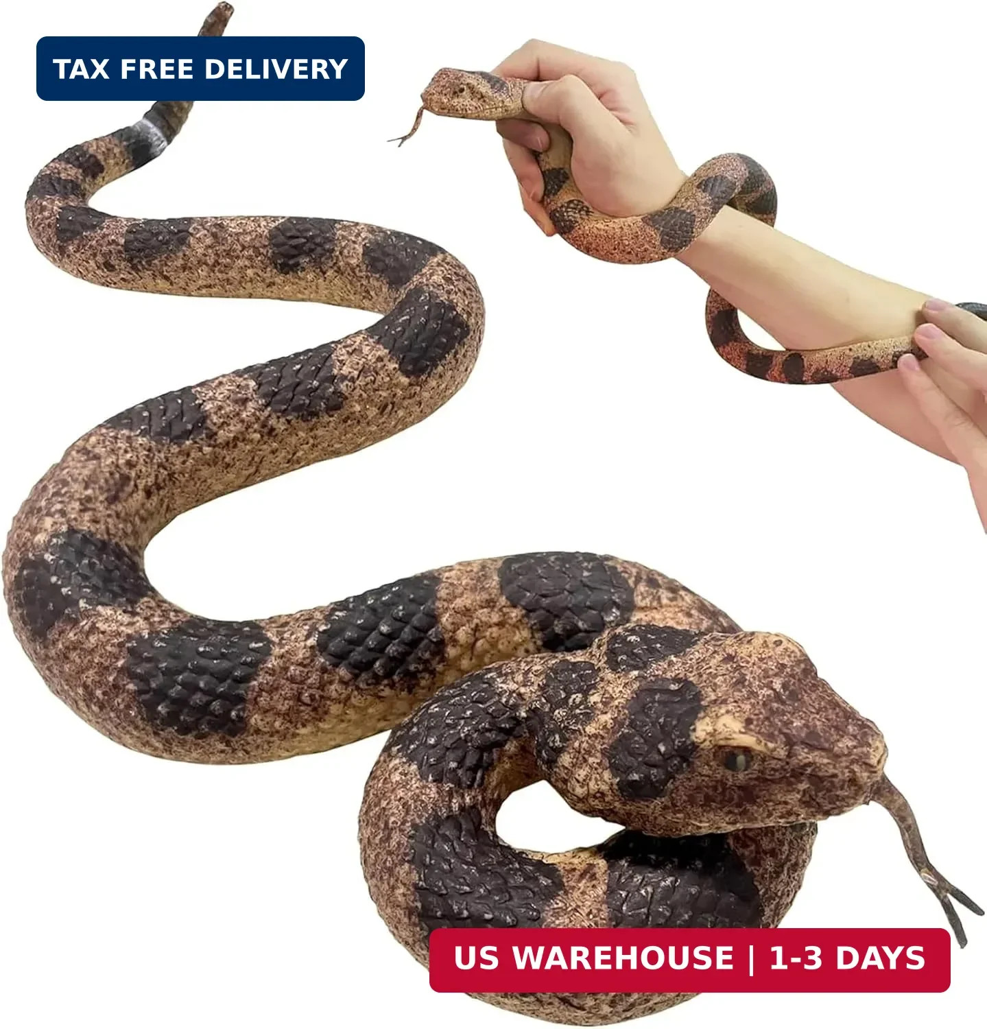 Realistic Fake Snakes Toy Soft Rubber Snake Realistic Keep Birds and Squir