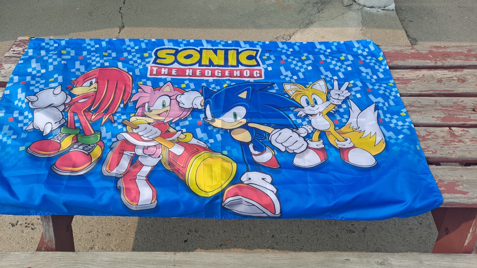 Sonic The Hedgehog Birthday Party Supplies Multi-color 6′ x 4′ Cloth Banner