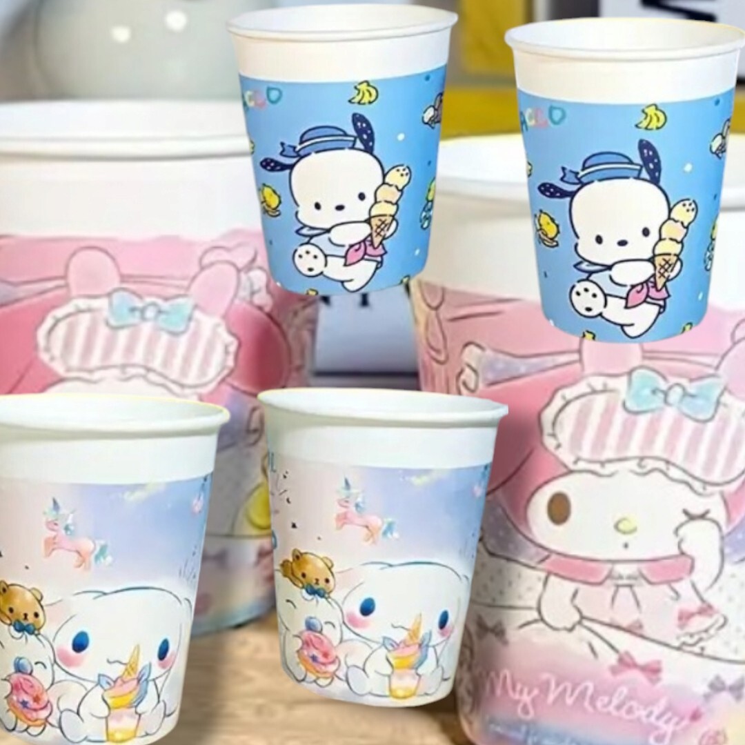 250ml Sanrio Hello Kitty 50 Pc Thick Disposable Paper Cups All Occasion Birthday