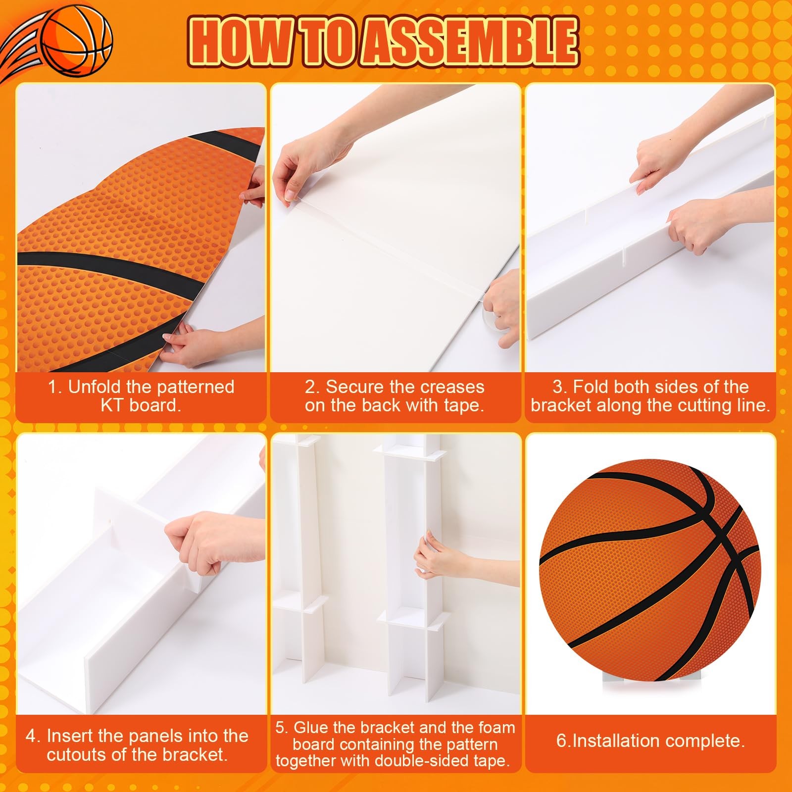 3.9 ft Large Basketball Party Signs Decoration Sports Cardboard Cutout Stand …