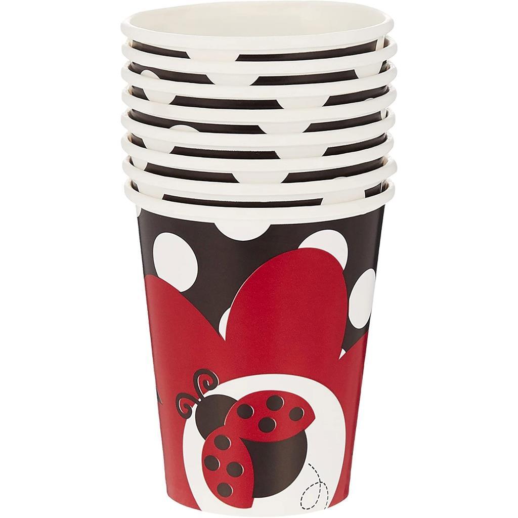 Ladybug Paper Cups Birthday Party Supplies 8 Per Package 9 oz New