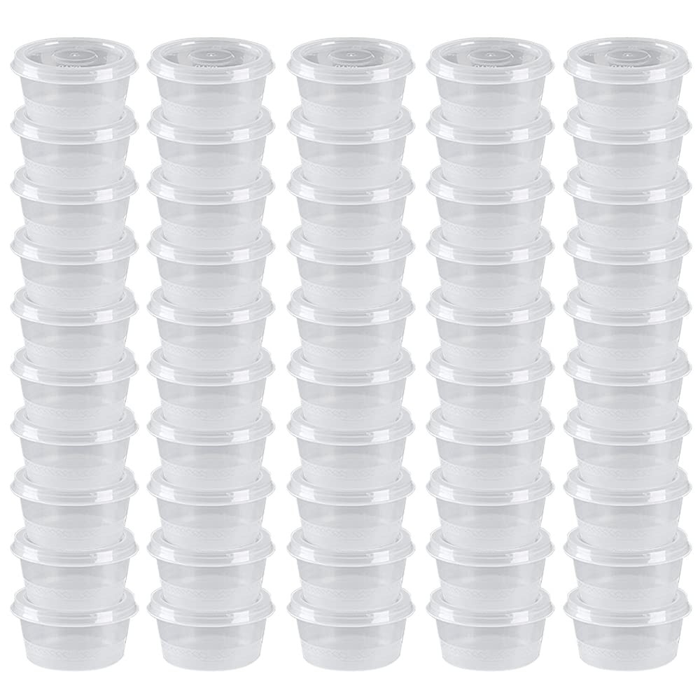 Plastic Souffle Cups,Disposable Clear Leak Proof Sauce Cup With Hinged Lid,Us…