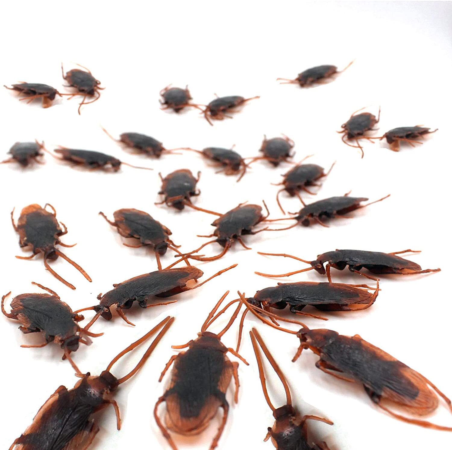 20 Prank Fake Roaches Plastic Cockroaches Creepy Roach Bugs Party Game Toy Gifts
