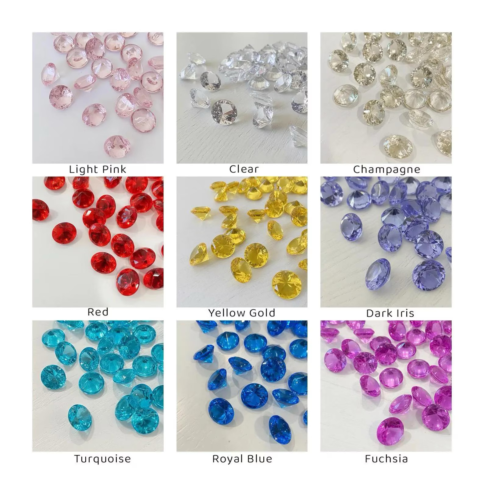 ACRYLIC Plastic 20MM DIAMOND Shape Gems Choose Color and Amount