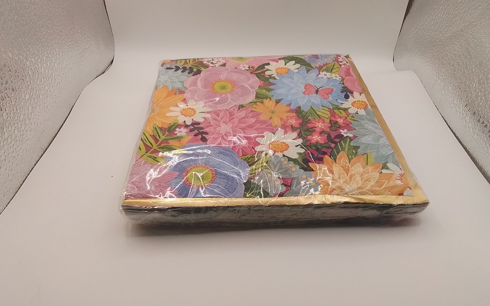 Deep Scalloped Floral All Occasion Disposable Tableware Paper Plates and Napkins