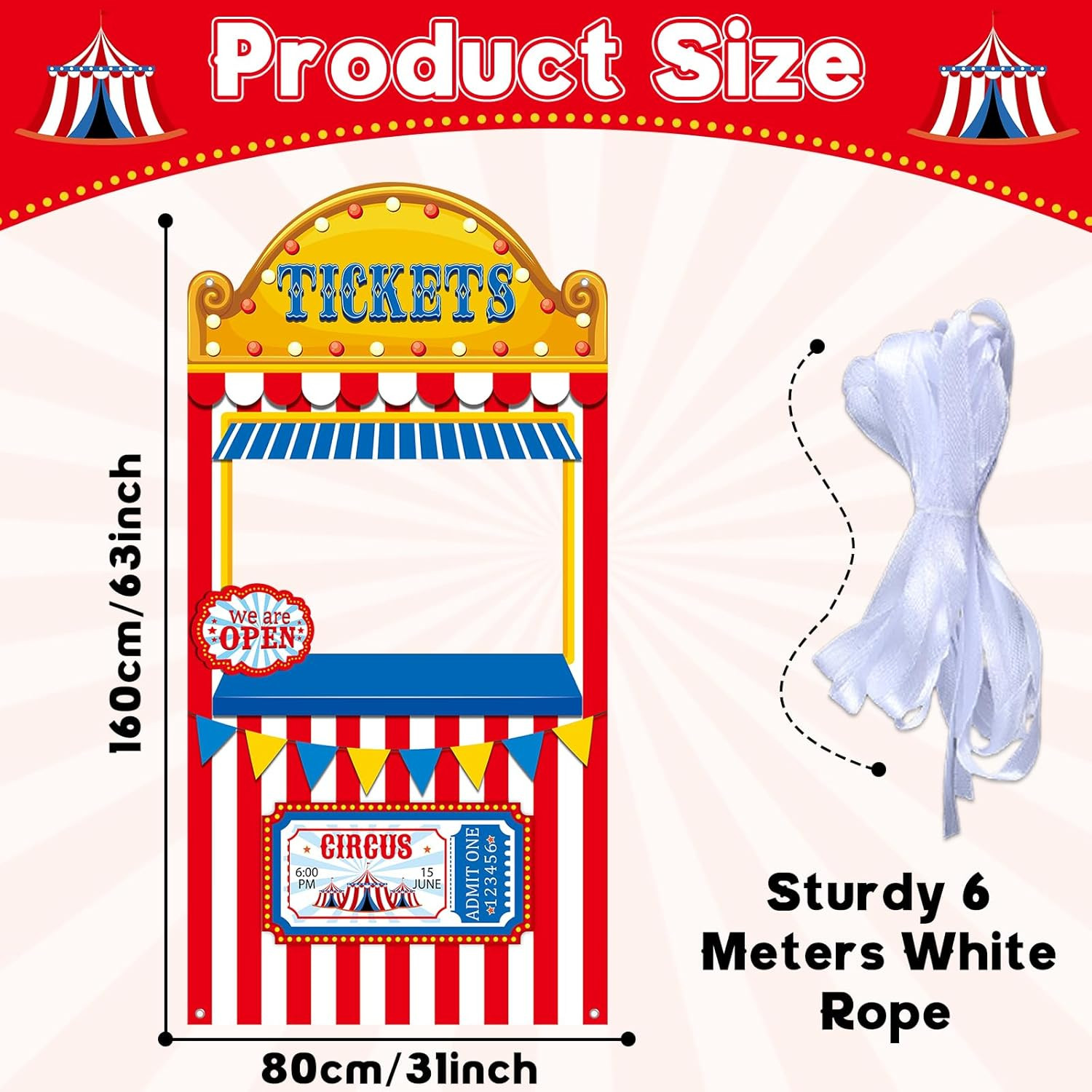 Carnival Circus Party Decorations Carnival Ticket Booth Circus Theme Photo Booth