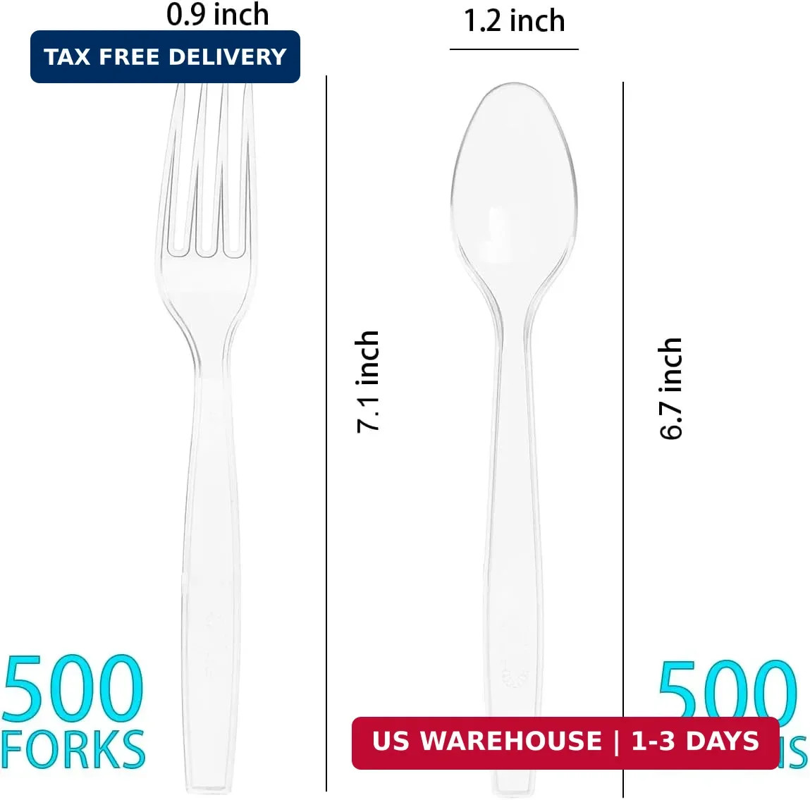 MOACOCK 1000 Count Plastic Silverware, Heavy Weight Plastic Forks Spoons Disposa