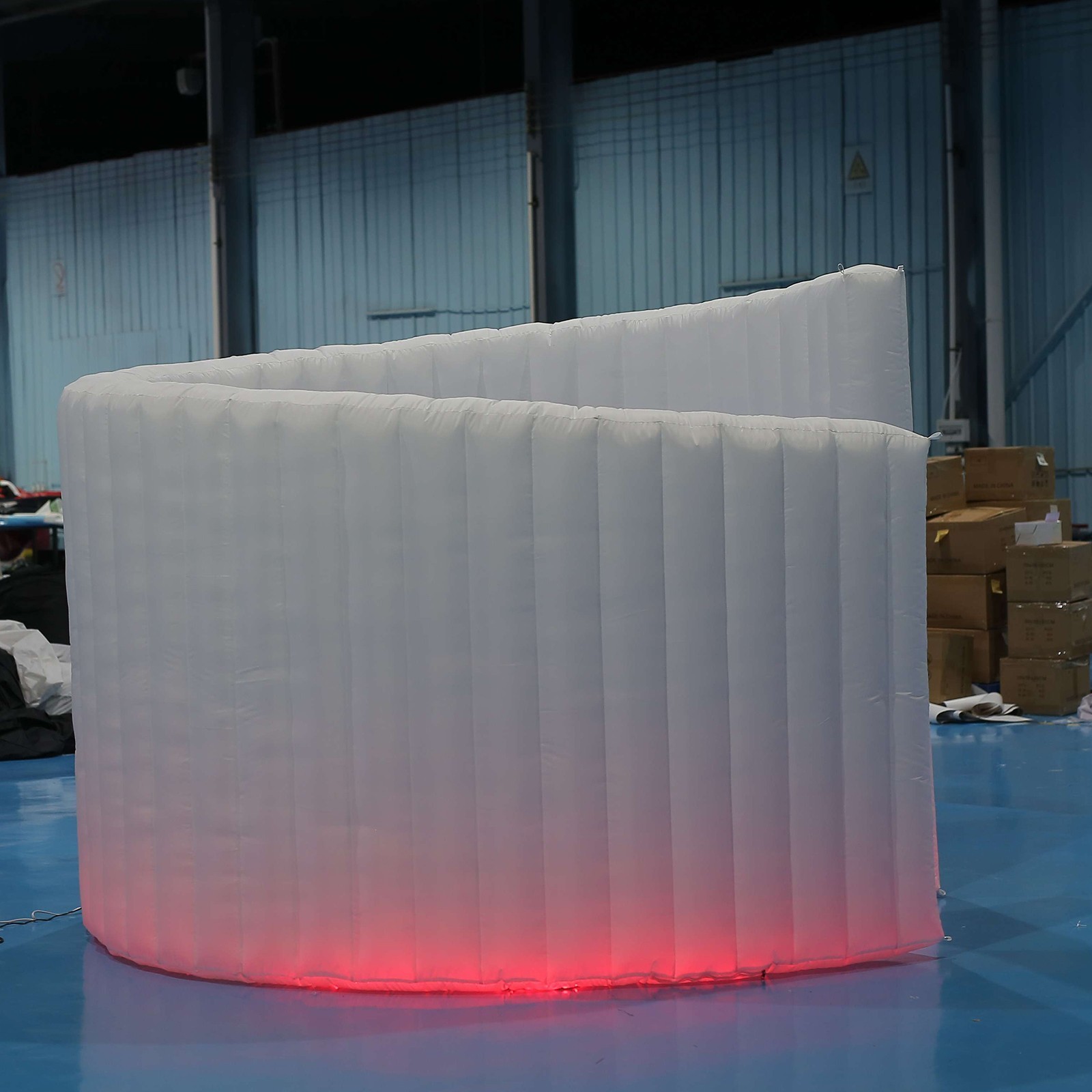 LED Inflatable Photo Booth Spiral Wall 360 Photobooth Backdrop Enclosure White