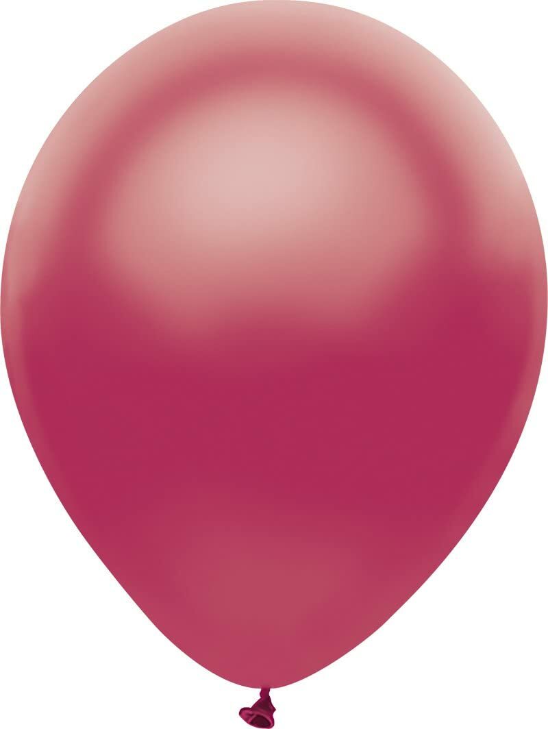 PartyMate 76525 Solid Color Latex Balloons, 72, Satin Raspberry