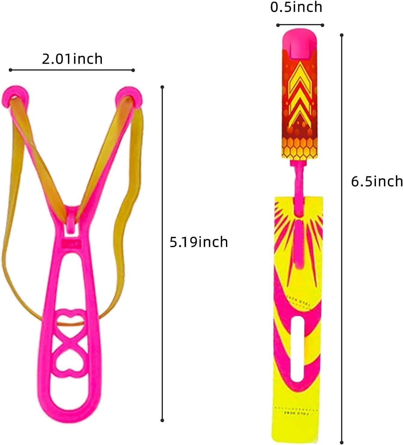 Rocket Slingshot Flying Toys with LED Lights – 24 Pcs Kids Outdoor Game with