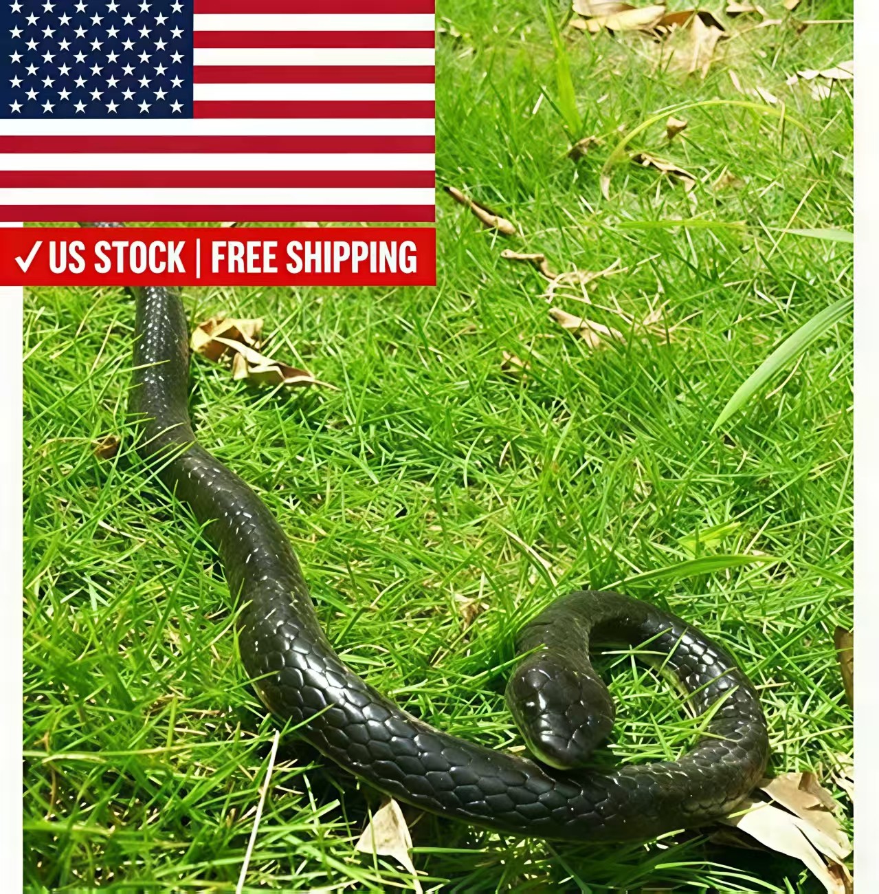 Realistic Fake Snake Rubber Toy Scary Prank Party Joke for Garden USA Stock