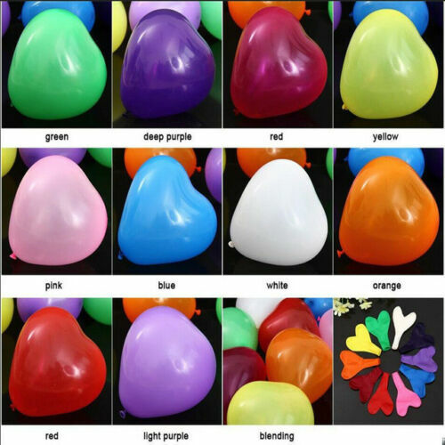 12″ Inch Heart Shaped Helium Balloons Latex metallic Party Valentine Wedding