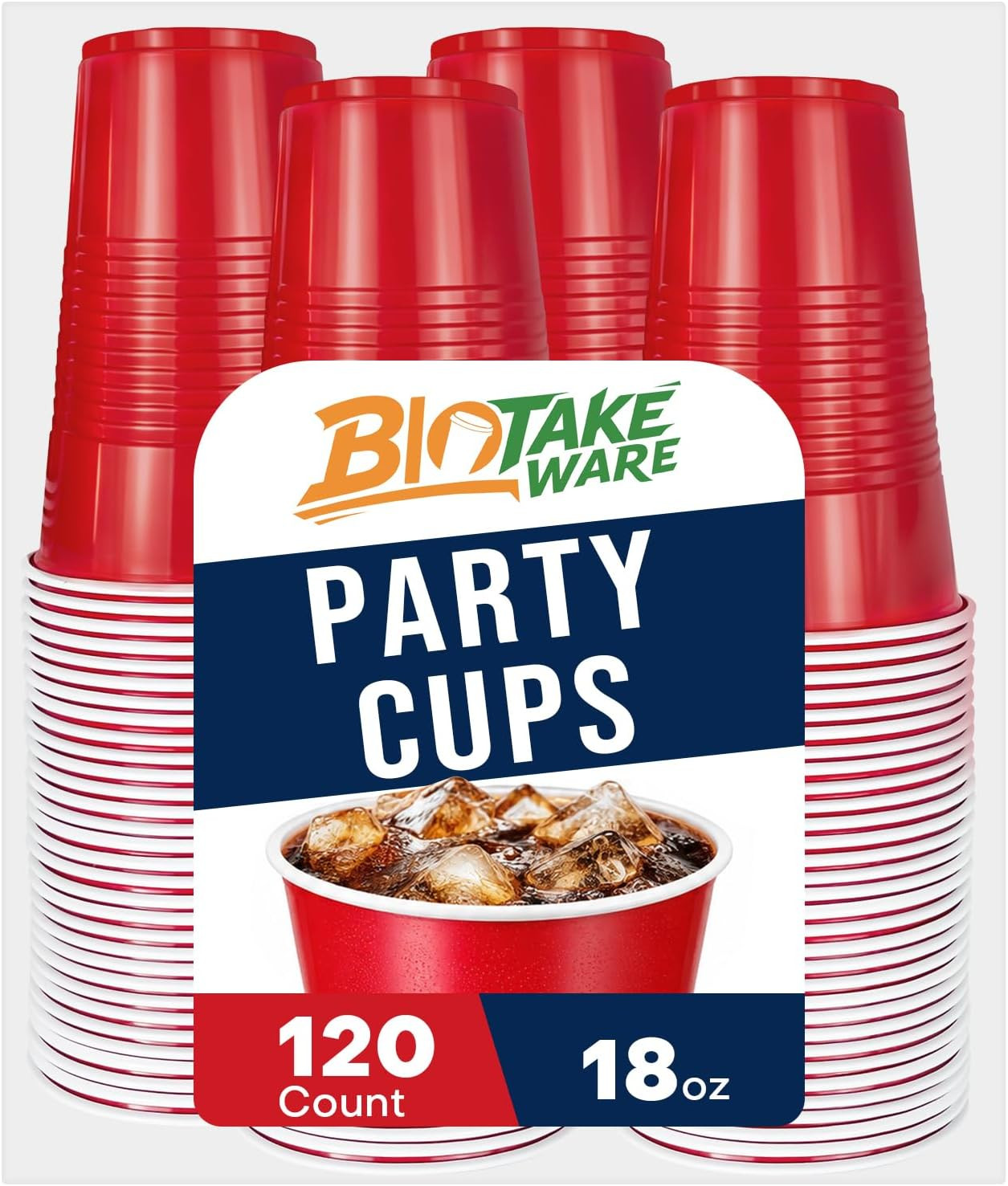 Red Plastic Cups, 120 Count, 18 Oz Bpa-Free Disposable Party Cups for Cold & Hot