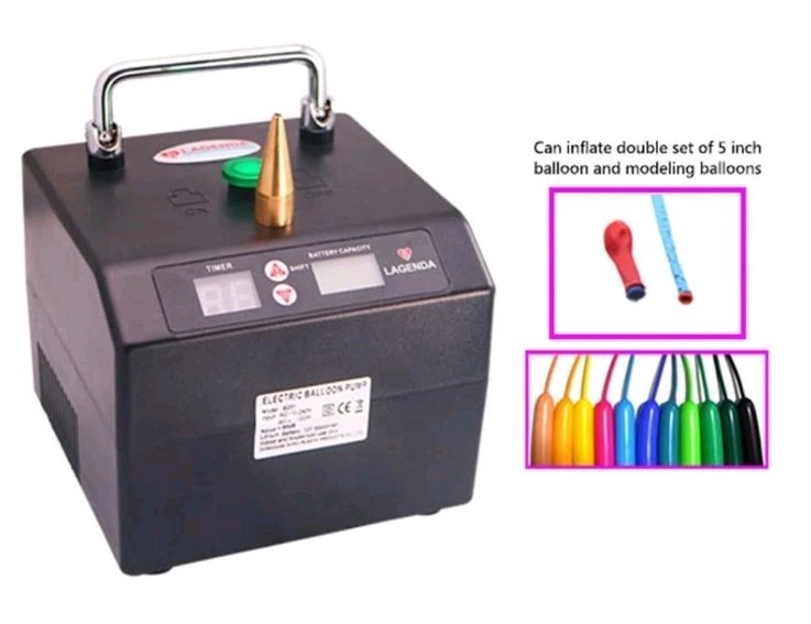 Lagenda B231 Electric Balloon Inflator Pump Digital Timer w/ Carrying Bag