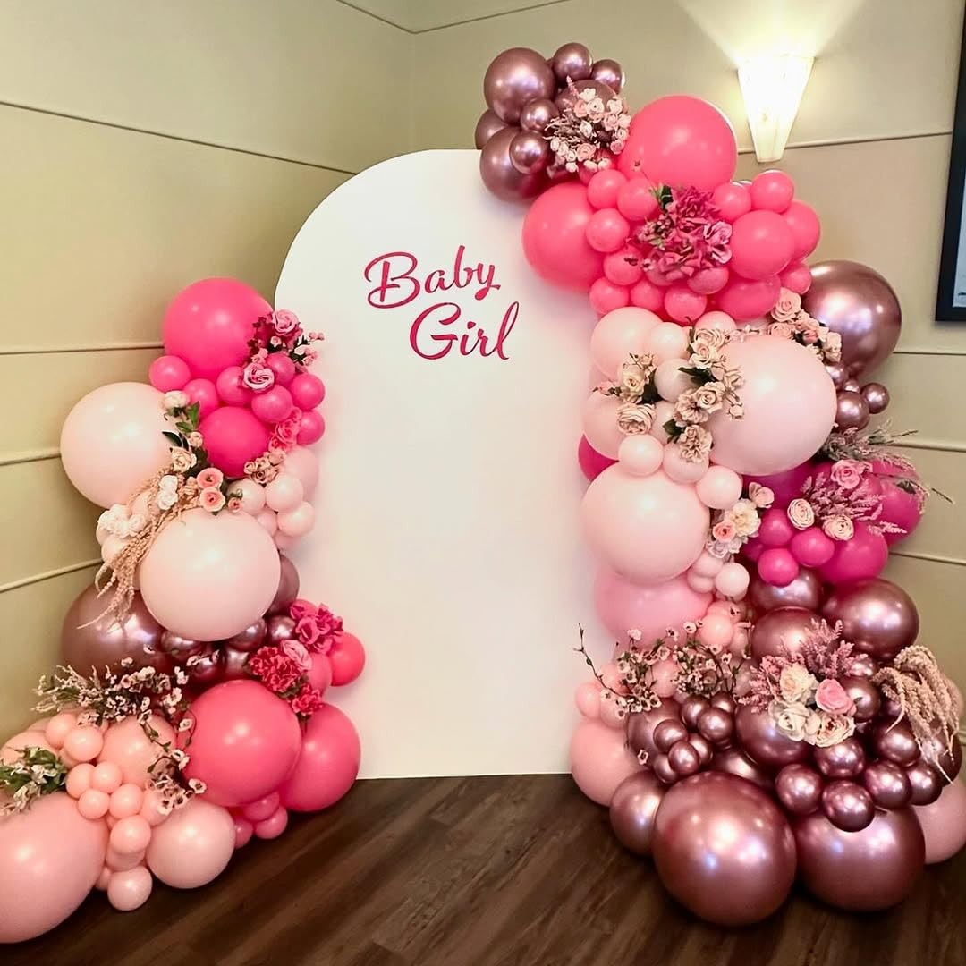 Pink Balloons Metallic Pink Balloon, 60Pcs 12Inch Chrome Deep Light Pearl Hot