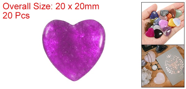20 Pcs Heart Crystals Stone Natural Crystal Love Gemstone Bulk Set Purple