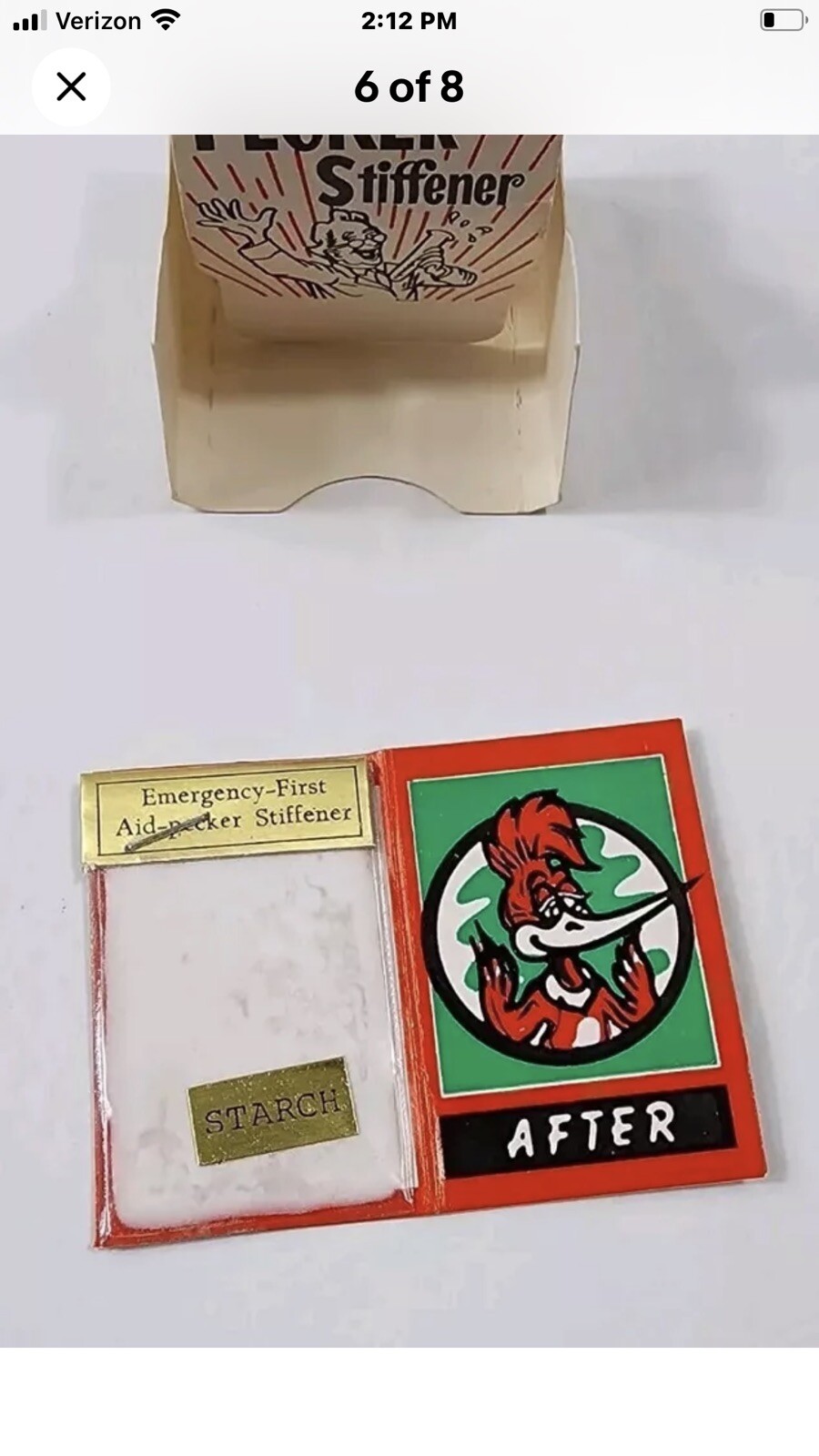 Vintage 1960’s Joke Gag Cover Pecker Stiffener Noveltone Adult Party Novelty