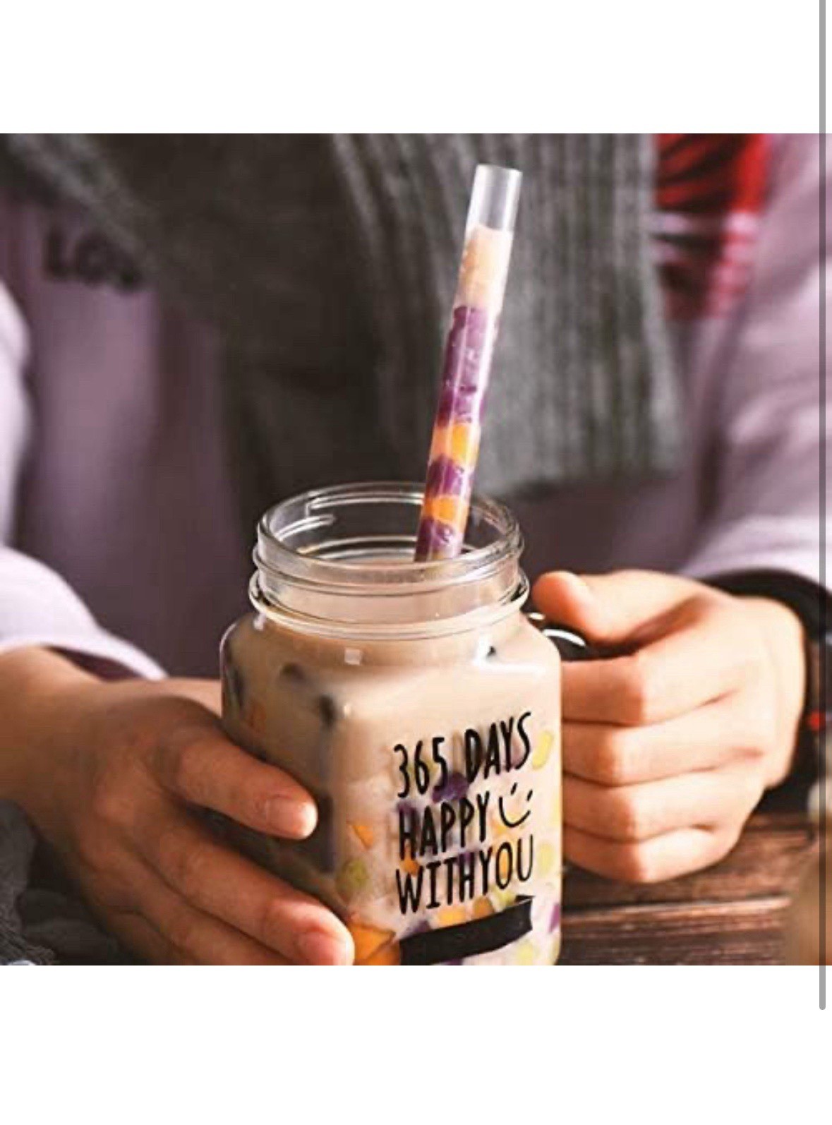 ALINK 100 PCS Clear Plastic Boba Straws, 1/2″ Wide X 8 1/2″ Long Disposable
