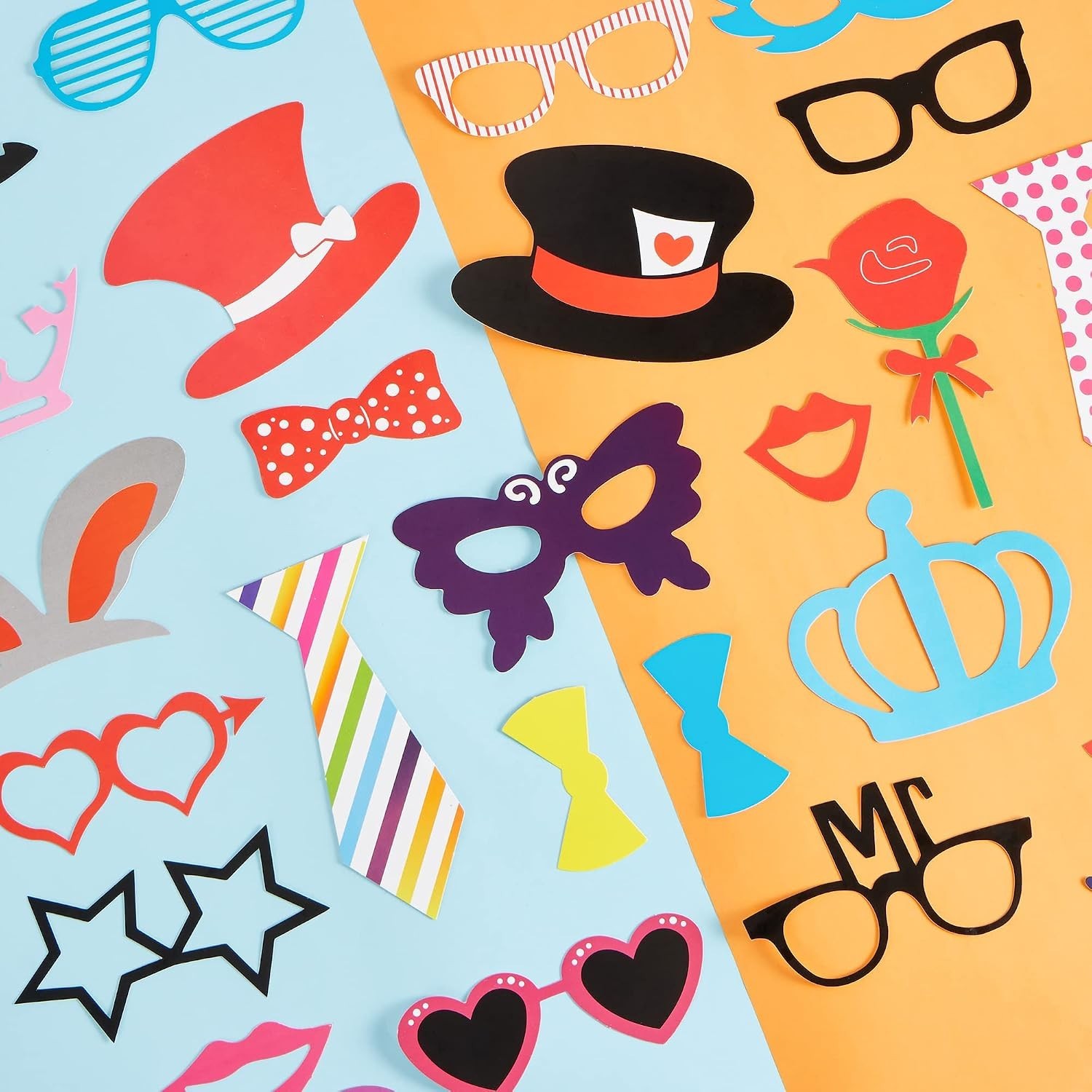 Photo Booth Props 66 Pieces Multi Color Party Favors for Graduation Wedding