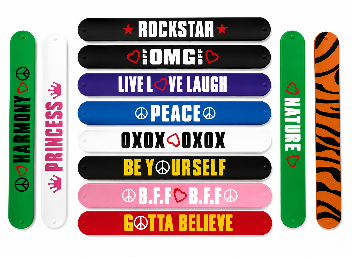 Silicone Slap Bracelets Soft & Safe Kids Boys&Girls Personal Printing Text