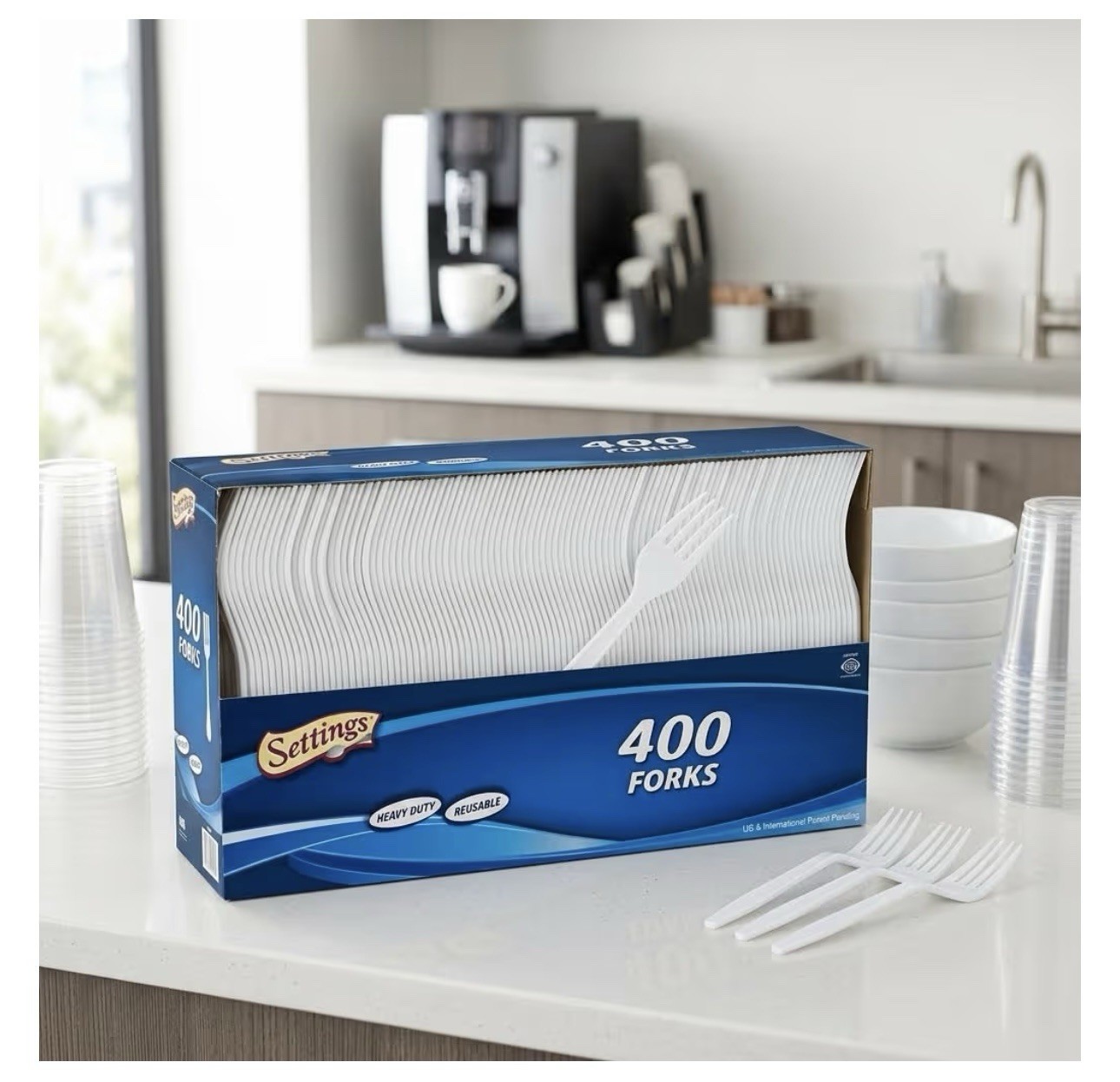 400 Count White Plastic Forks Heavy-duty Disposable forks BPA -free Bulk