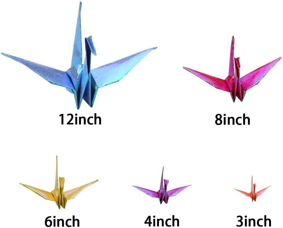 100Pcs Iridescent Premade Origami Birds Cranes Folded 1000 Japanese Cranes Mo…