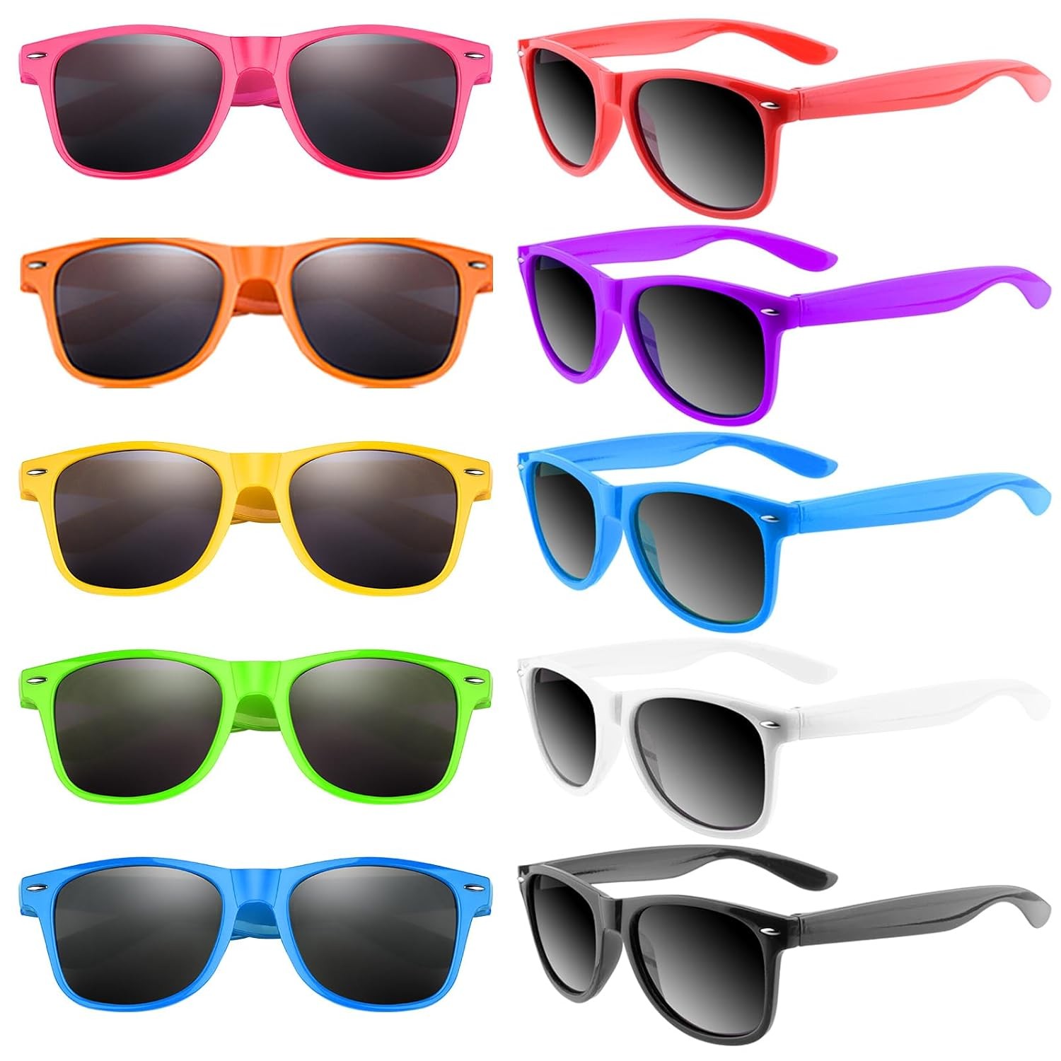 Neon Unisex Sunglasses 10 Pack Party Favors Summer Kids Adult Birthday Gift