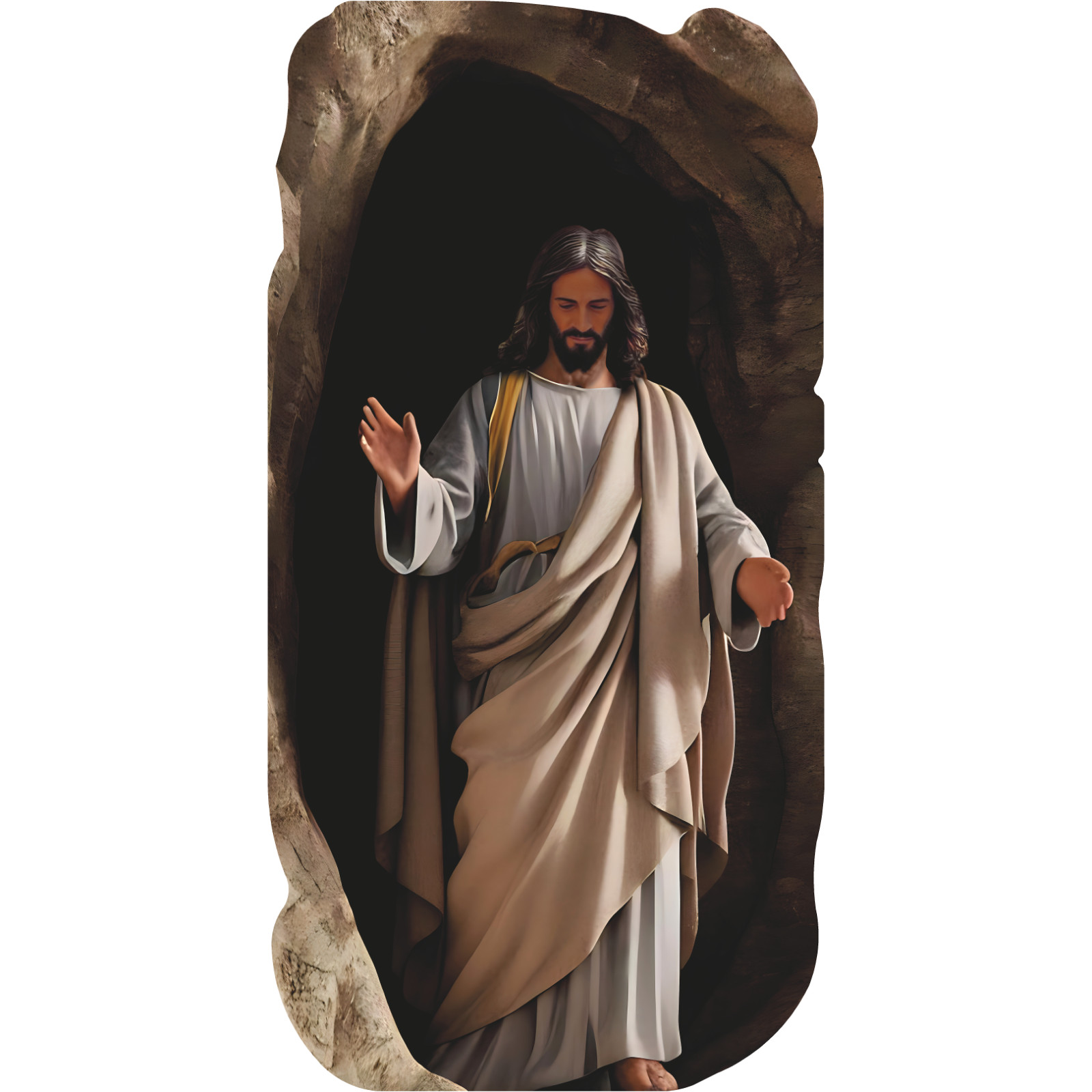 H48840 Jesus Christ Rising Resurrection From Cave Cardboard Cutout Standee Stand