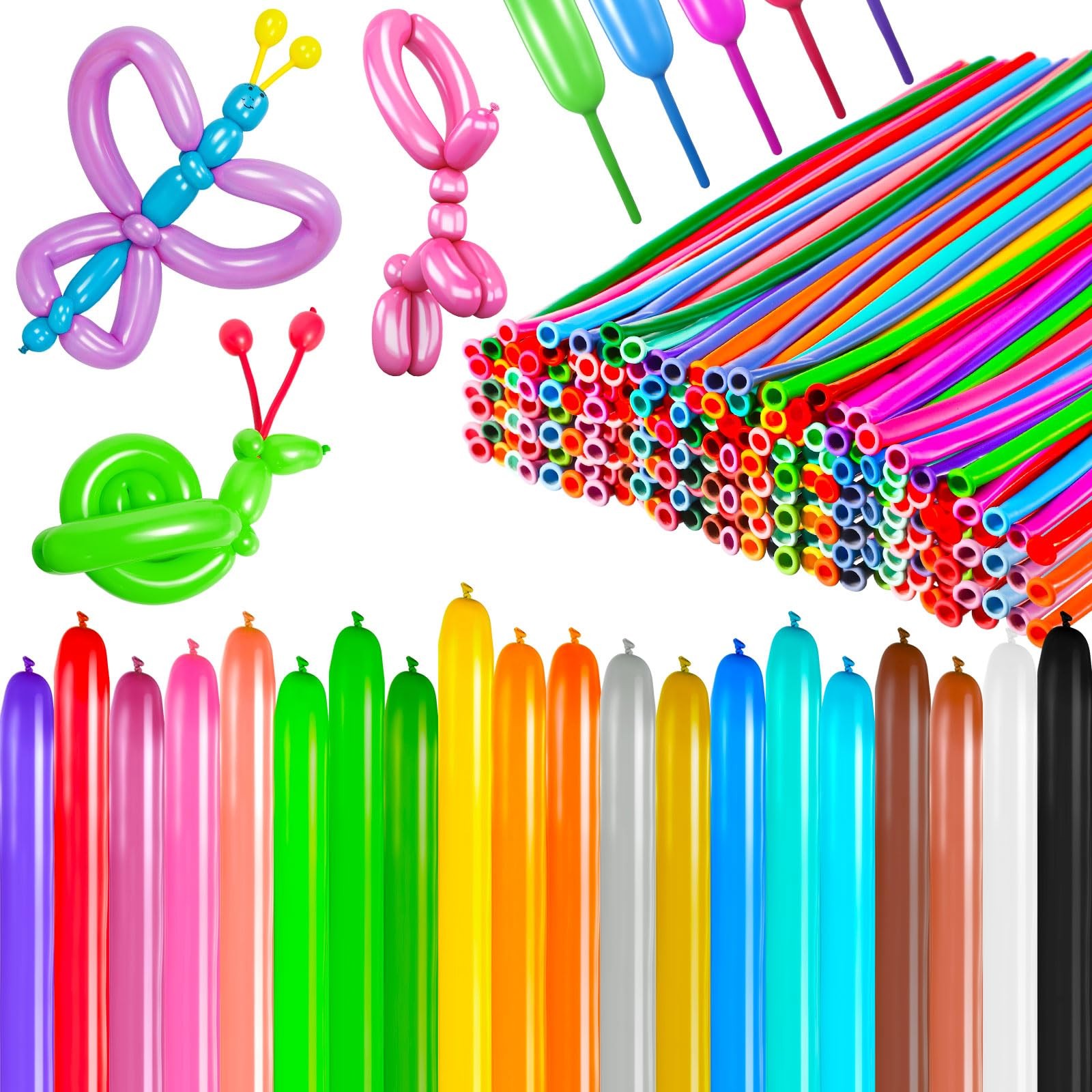 1000 Pcs Long Balloons Bulk 260 Latex Twisting Balloons Decoration for Birthd…