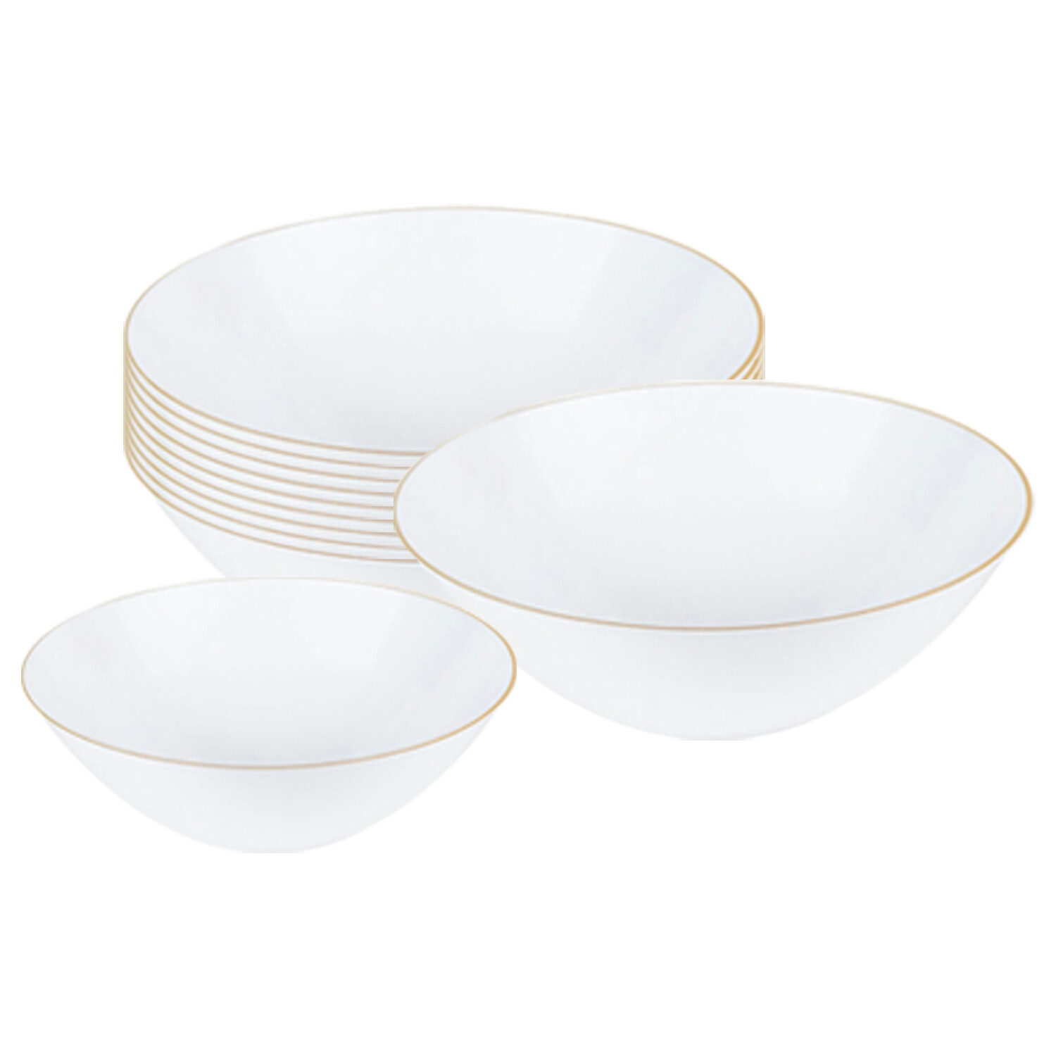 Fancy Organic Round Disposable Plastic Dessert Soup Bowls, Heavy Duty 120 pcs