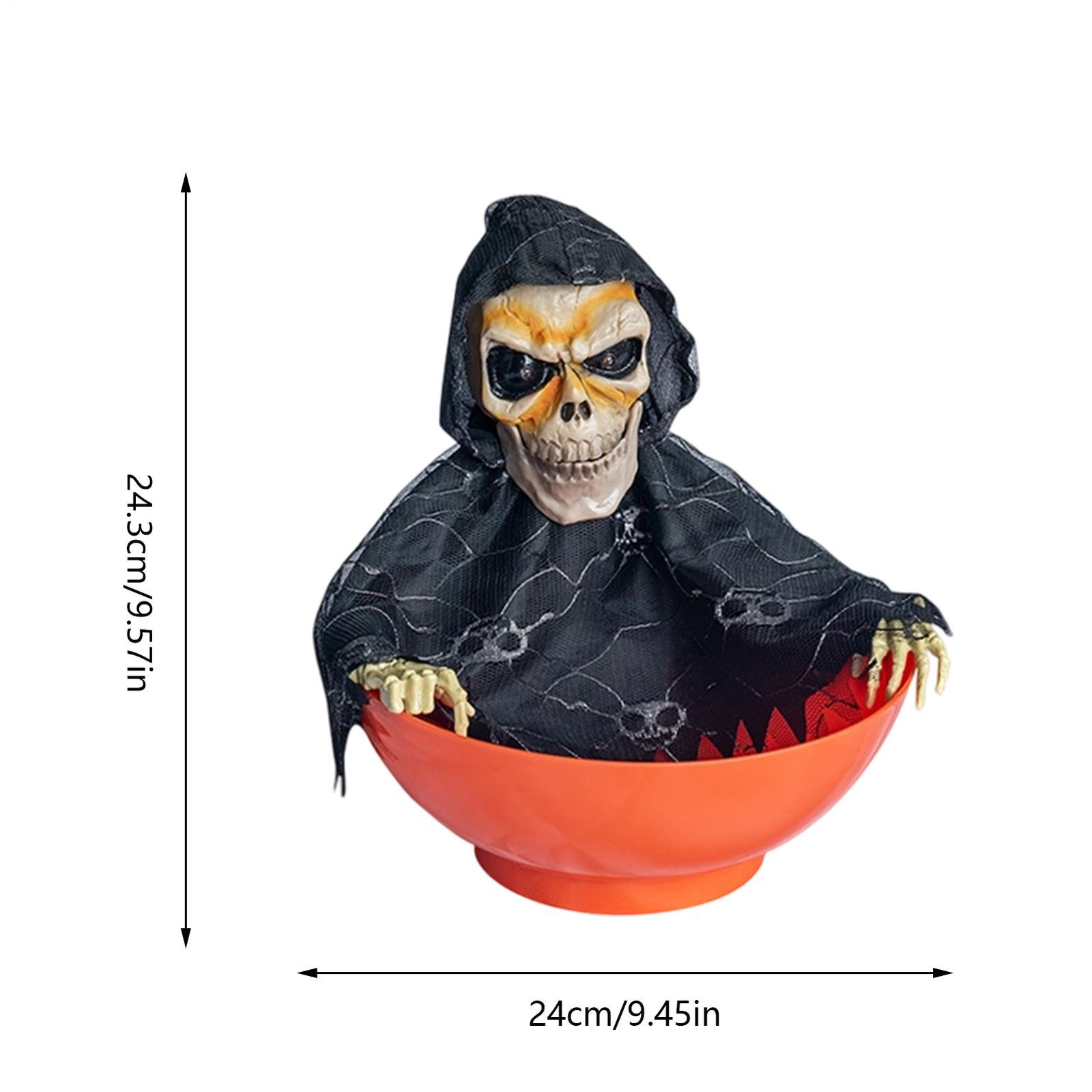 Halloween Candy Holder Animated Skeleton Holiday Decor Screaming Candy Dish