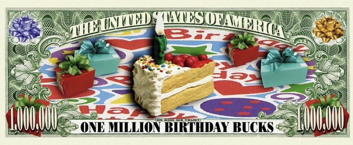 Pack of 10 Happy Birthday Party Decor Money for Gift Bags 1 Million Dollars